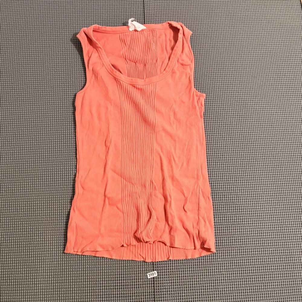 Calvin Klein Womens Pink Ribbed Pleated Sleeveless Tank Top Size S